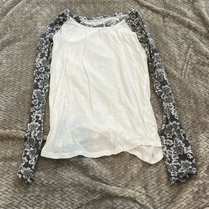 White and grey long sleeve